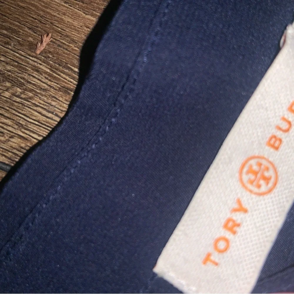 Tory Burch silk navy printed top floral boho classic formal fall designer $300